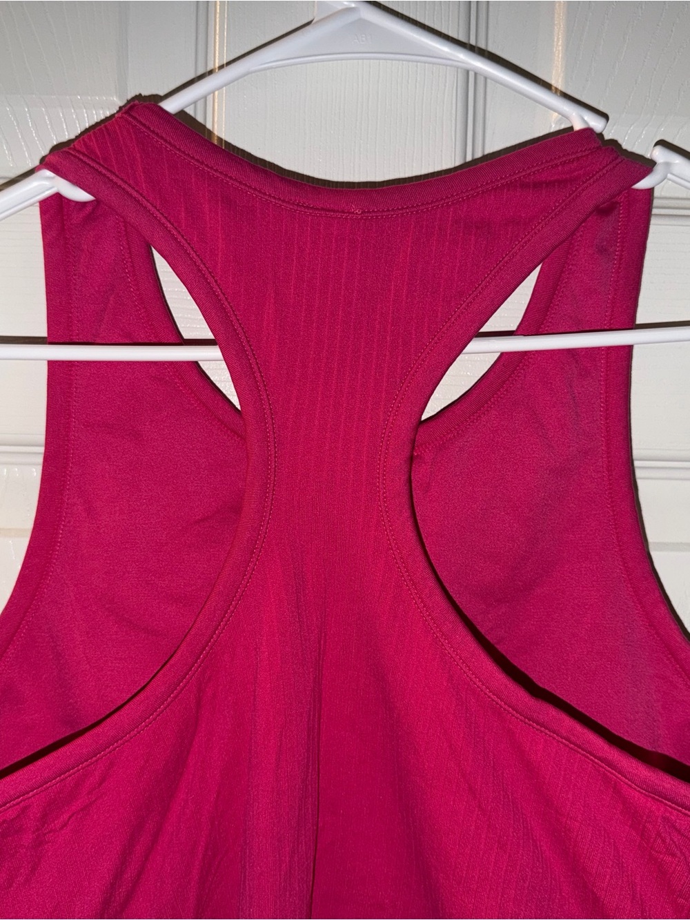 Pink Ribbed Racerback Crop Tank Top - Picture 4 of 5